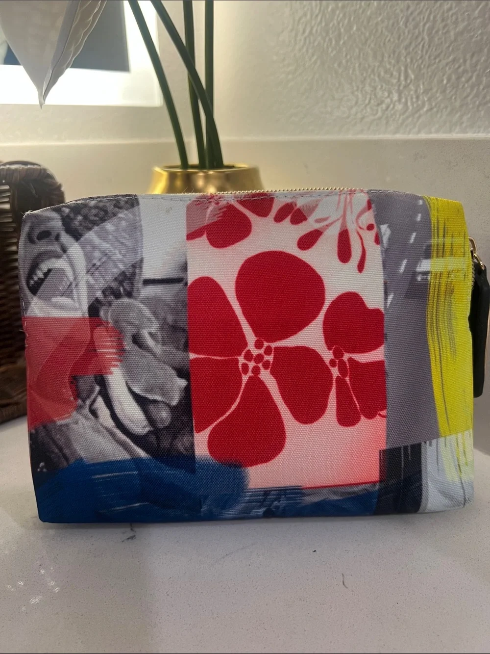 Hayward Multi-Color Graphic Cosmetic Bag.